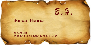 Burda Hanna névjegykártya